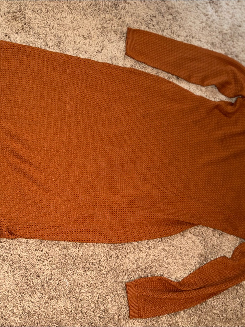 Absolutely Famous Textured Long Cowl Neck Sweater Dress - Rust Orange